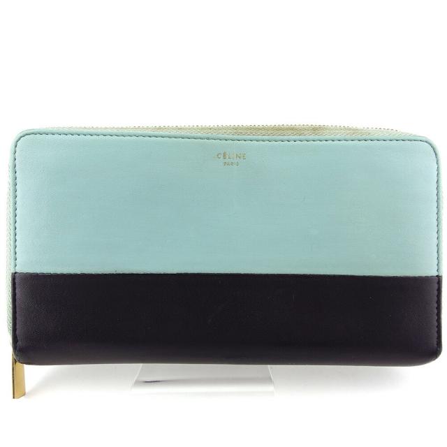 【BIGお買い物ラリー★30%OFFセール中】セリーヌ CELINE 長財布バイカラー ブルー　ブラック レディース 中古