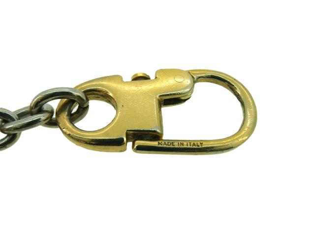 【GWタイムセール】グッチ GUCCI キーホルダーダブルG ゴールド シルバー レディース 中古