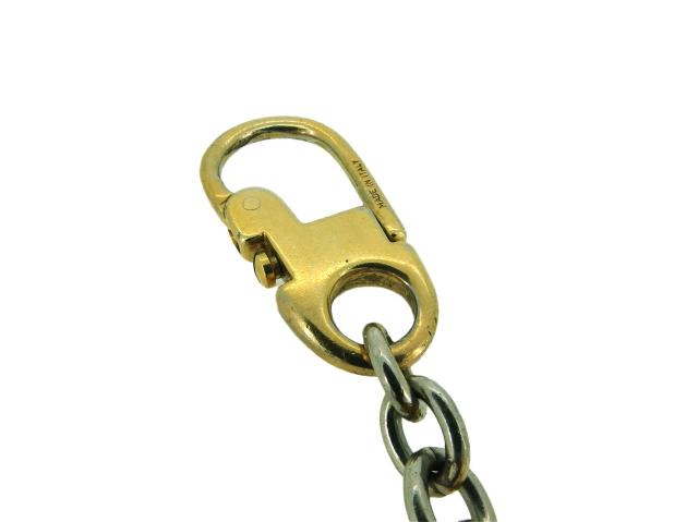 【GWタイムセール】グッチ GUCCI キーホルダーダブルG ゴールド シルバー レディース 中古