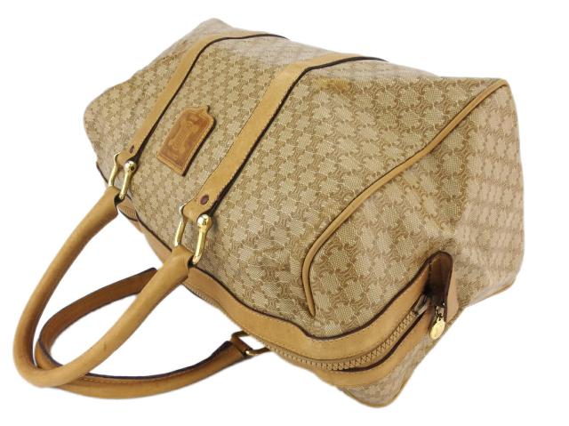 【GWタイムセール】セリーヌ CELINE ハンドバッグマカダム ベージュ ブラウン ゴールド レディース 中古_2