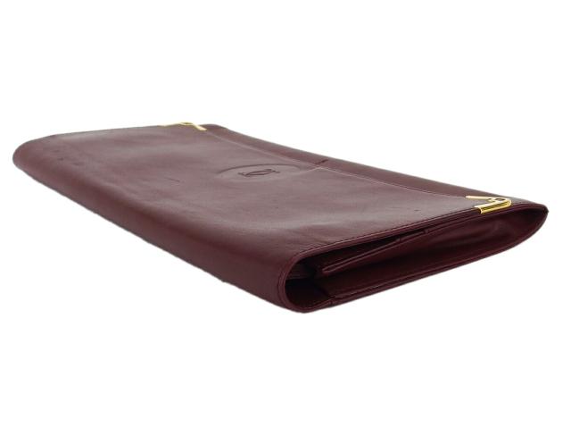 【30％OFF★土日ひと休み大売り出し】カルティエ CARTIER クラッチバッグマストライン ボルドーワイン レディース 中古