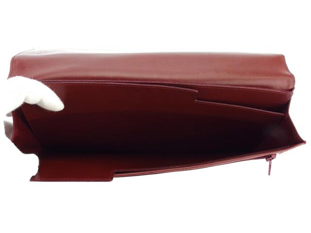 【30％OFF★土日ひと休み大売り出し】カルティエ CARTIER クラッチバッグマストライン ボルドーワイン レディース 中古