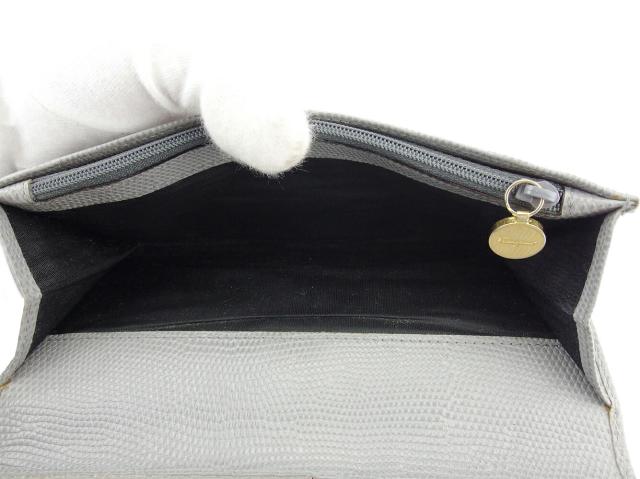 サルヴァトーレフェラガモ Salvatore Ferragamo 長財布ヴァラ金具 グレー 灰色 レディース 中古_5