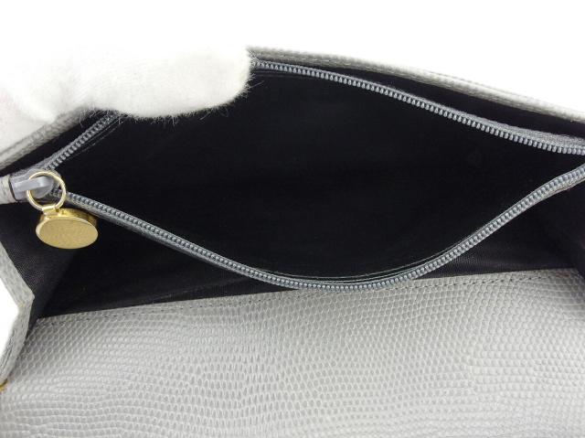 サルヴァトーレフェラガモ Salvatore Ferragamo 長財布ヴァラ金具 グレー 灰色 レディース 中古_6