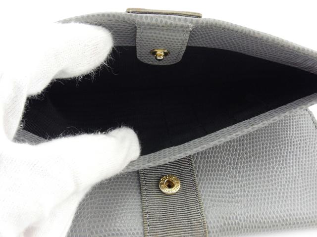サルヴァトーレフェラガモ Salvatore Ferragamo 長財布ヴァラ金具 グレー 灰色 レディース 中古_8