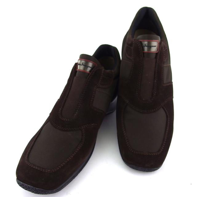【BIGお買い物ラリー★30%OFFセール中】サルヴァトーレフェラガモ Salvatore Ferragamo スニーカー ♯5ハーフ ブラウン レディース 中古