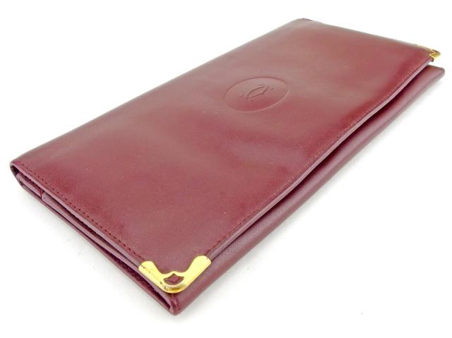カルティエ CARTIER 長財布マストライン ボルドー ゴールド レディース 中古_2
