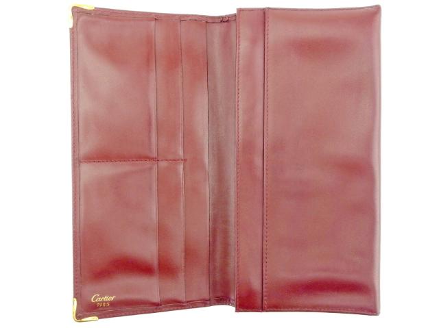 カルティエ CARTIER 長財布マストライン ボルドー ゴールド レディース 中古_4