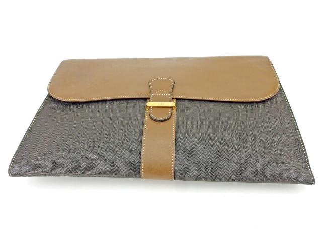 ダンヒル Dunhill ビジネスバッグヘリンボーン ブラック ブラウン ゴールド レディース 中古_2