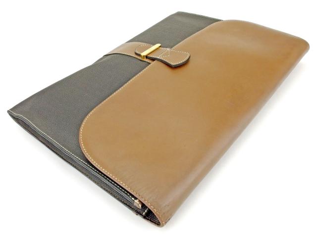 ダンヒル Dunhill ビジネスバッグヘリンボーン ブラック ブラウン ゴールド レディース 中古_3