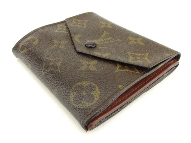 【30％OFF★週末タイムセール】ルイ・ヴィトン LOUIS VUITTON 二つ折り財布モノグラム ポルトモネビエ（旧タイプ） ブラウン ベージュ レディース 中古_2
