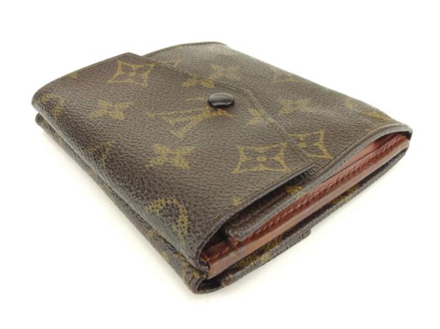 【30％OFF★週末タイムセール】ルイ・ヴィトン LOUIS VUITTON 二つ折り財布モノグラム ポルトモネビエ（旧タイプ） ブラウン ベージュ レディース 中古_3