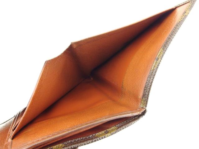 【30％OFF★週末タイムセール】ルイ・ヴィトン LOUIS VUITTON 二つ折り財布モノグラム ポルトモネビエ（旧タイプ） ブラウン ベージュ レディース 中古_5