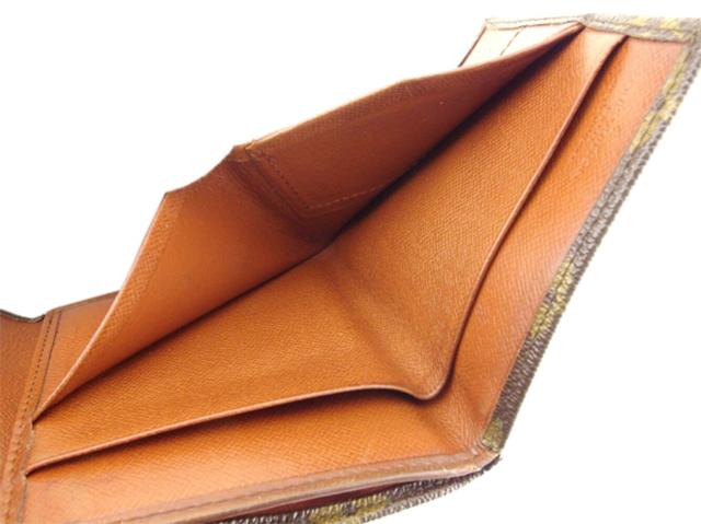【30％OFF★週末タイムセール】ルイ・ヴィトン LOUIS VUITTON 二つ折り財布モノグラム ポルトモネビエ（旧タイプ） ブラウン ベージュ レディース 中古_6