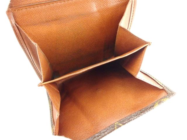 【30％OFF★週末タイムセール】ルイ・ヴィトン LOUIS VUITTON 二つ折り財布モノグラム ポルトモネビエ（旧タイプ） ブラウン ベージュ レディース 中古_7