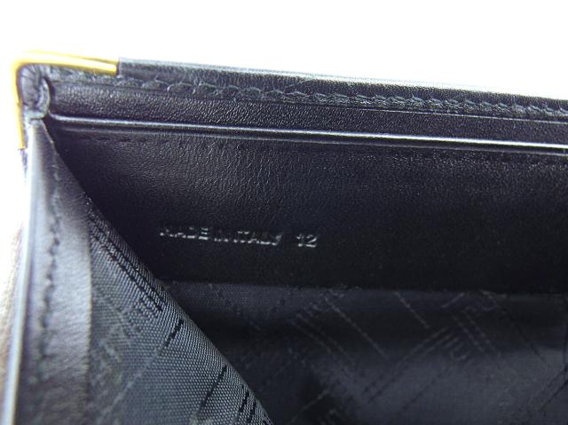 【週末タイムSALE★30%OFF】ダンヒル Dunhill 二つ折り財布ロゴプレート ブラック ゴールド レディース 中古