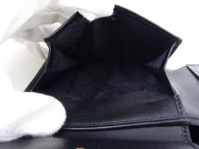 【週末タイムSALE★30%OFF】ダンヒル Dunhill 二つ折り財布ロゴプレート ブラック ゴールド レディース 中古