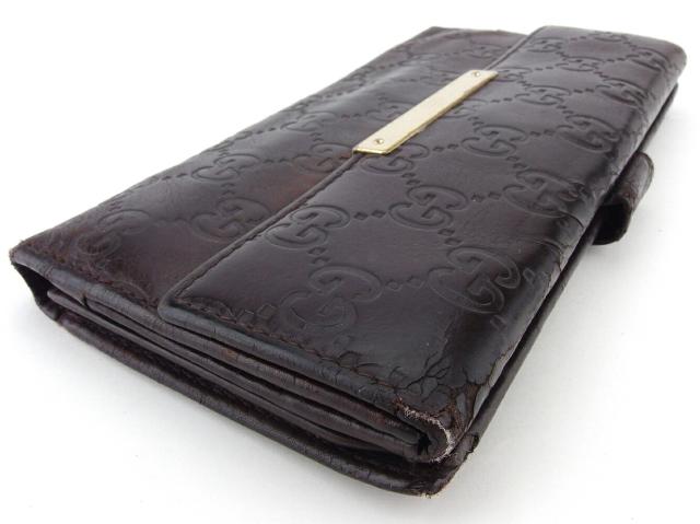 グッチ GUCCI 長財布グッチシマ ブラウン ゴールド レディース 中古_2