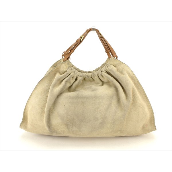 グッチ GUCCI トートバッグレザータグ ベージュ ブラウン ゴールド レディース 中古_1