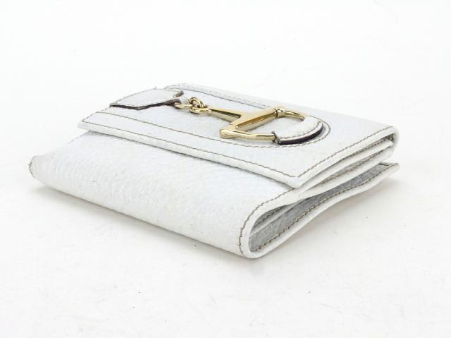 グッチ GUCCI 二つ折り財布ハスラービット ホワイト 白 ゴールド