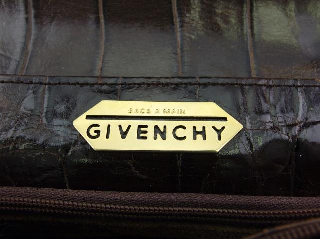 【GWタイムセール】ジバンシィ GIVENCHY ハンドバッグクロコ調 オールドジバンシィ ブラウン ゴールド レディース 中古_10