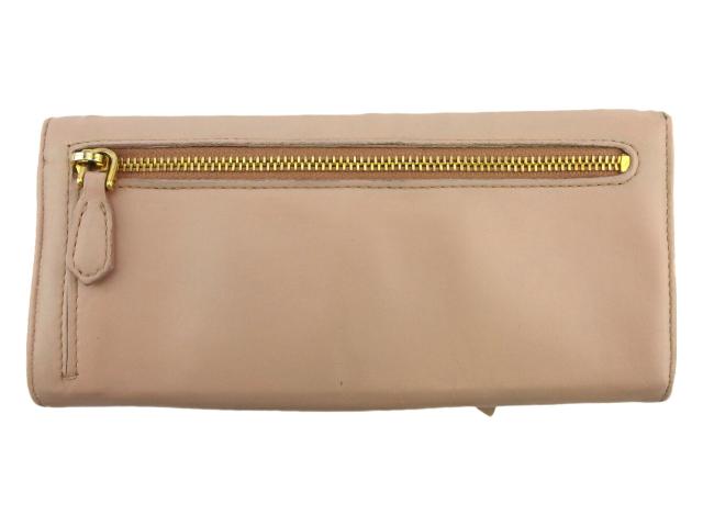 プラダ PRADA 長財布リボン ピンク ゴールド レディース 中古_1