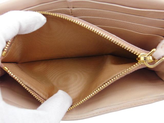 プラダ PRADA 長財布リボン ピンク ゴールド レディース 中古_6