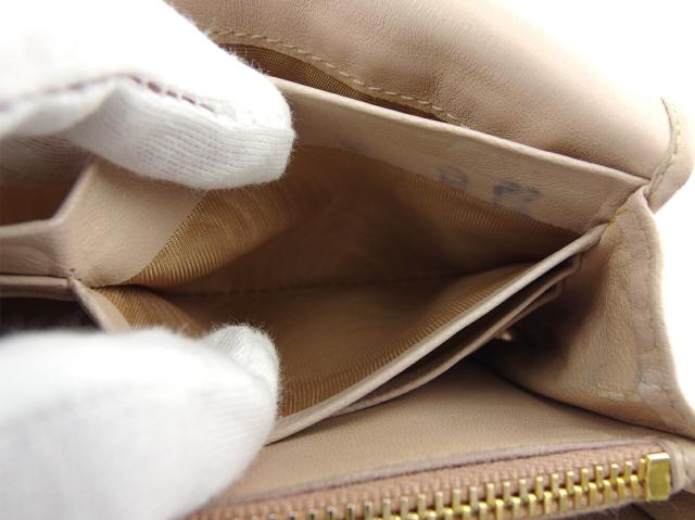 プラダ PRADA 長財布リボン ピンク ゴールド レディース 中古_8