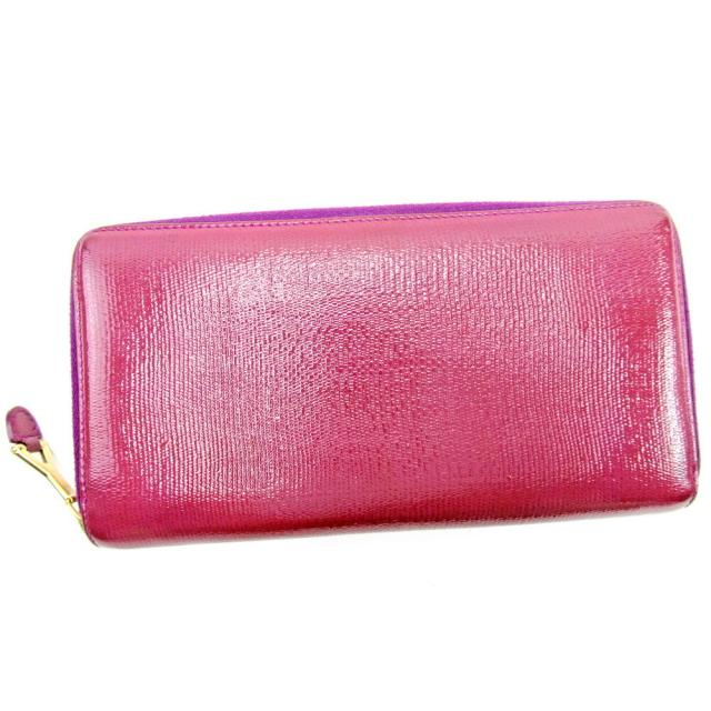 【BIGお買い物ラリー★30%OFFセール中】サンローラン SAINT LAURENT 長財布 パープル レディース 中古