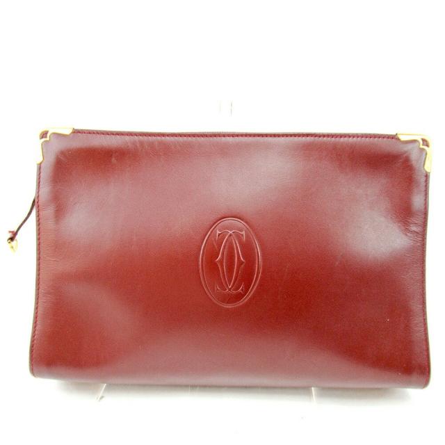【BIGお買い物ラリー★30%OFFセール中】カルティエ CARTIER クラッチバッグマストライン ボルドー レディース 中古