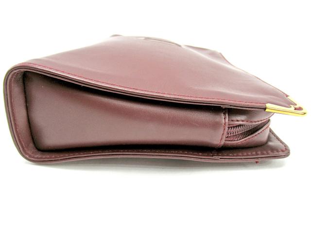 【30％OFF★土日ひと休み大売り出し】カルティエ CARTIER クラッチバッグマストライン ボルドーワイン レディース 中古