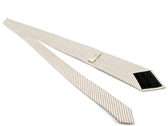 【GWタイムセール】バーバリー BURBERRY ネクタイレジメンタル ベージュ レディース 中古_2