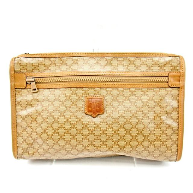 【BIGお買い物ラリー★30%OFFセール中】セリーヌ CELINE クラッチバッグマカダム ベージュ レディース 中古