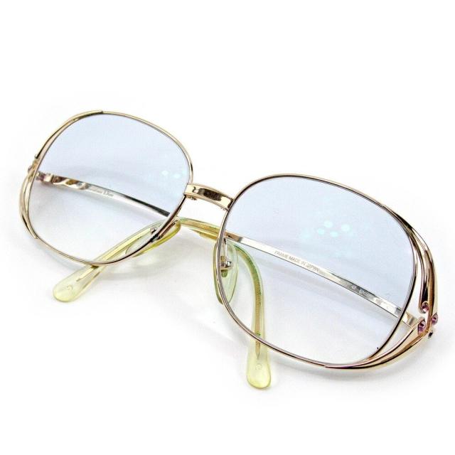 【BIGお買い物ラリー★30%OFFセール中】ディオール Dior メガネラインストーン ゴールド レディース 中古