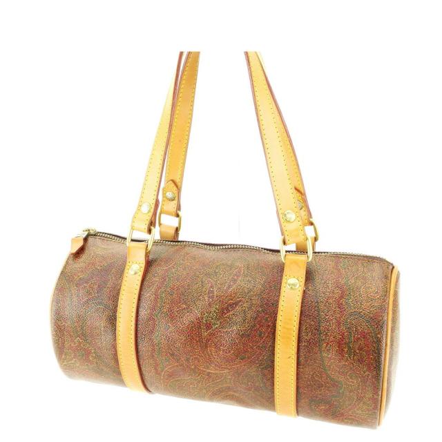 【BIGお買い物ラリー★30%OFFセール中】エトロ ETRO ハンドバッグペイズリー ブラウン系 ベージュ ゴールド レディース 中古