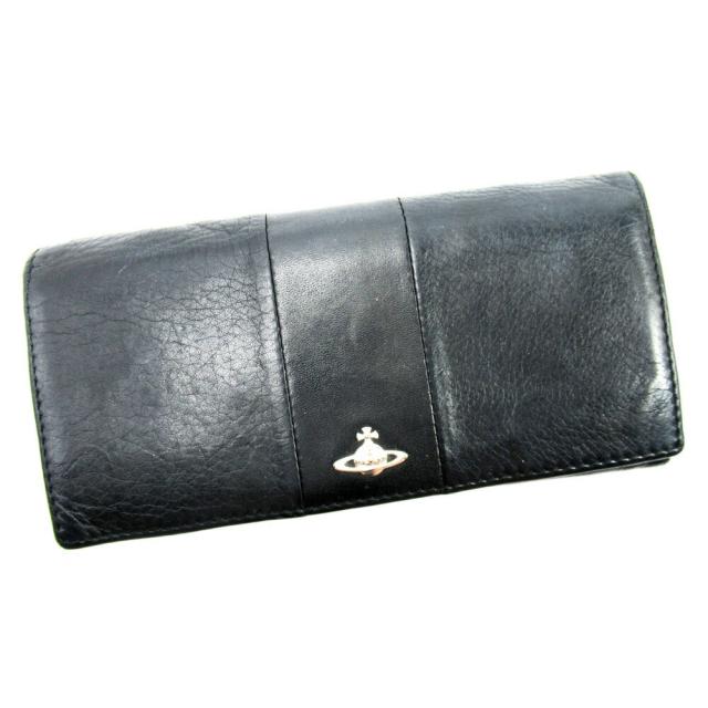 【BIGお買い物ラリー★30%OFFセール中】ヴィヴィアンウエストウッド Vivienne Westwood 長財布オーブ ブラック レディース 中古