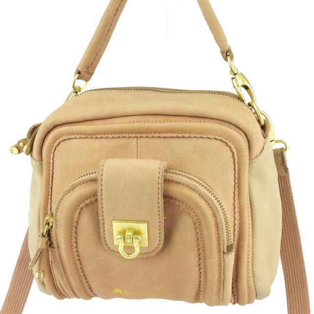 【BIGお買い物ラリー★30%OFFセール中】ジルバイジルスチュアート JILL by JILLSTUART ショルダーバッグバイカラー ピンク ベージュ ゴールド レディース 中古