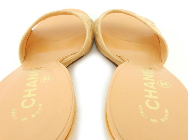 【BIGお買い物ラリー★30%OFFセール中】シャネル CHANEL ミュールココマーク ♯37ハーフ サンダル ピンク オレンジ ゴールド レディース 中古 BIGお買い物ラリー☆30%OFFセール中】シャネル CHANEL ミュールココ