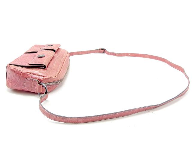 アナスイ ANNA SUI ショルダーバッグクロコダイル型押し ピンク レディース 中古_3