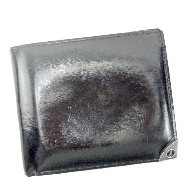 【BIGお買い物ラリー★30%OFFセール中】ダンヒル Dunhill 二つ折り財布 ブラック レディース 中古