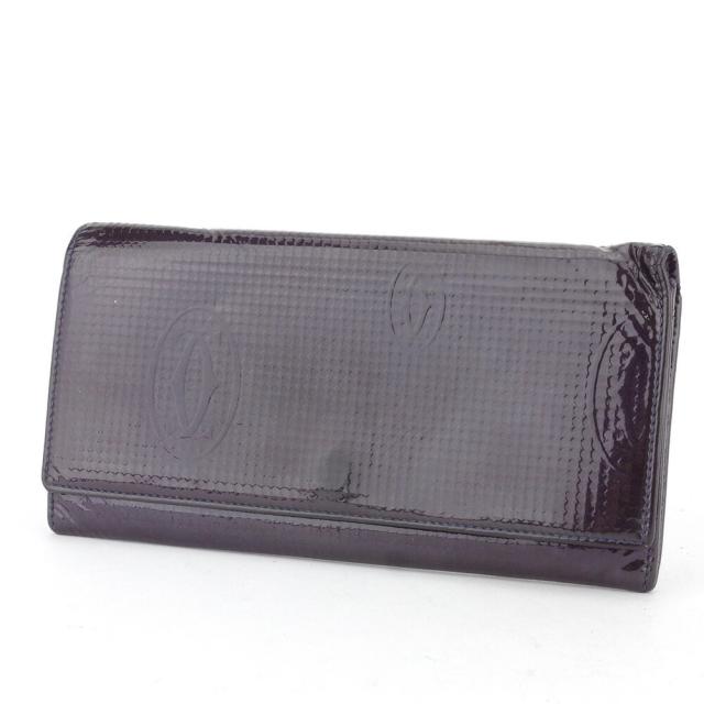 【BIGお買い物ラリー★30%OFFセール中】カルティエ CARTIER 長財布ハッピーバースデー パープル シルバー レディース 中古