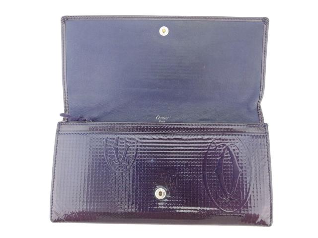 カルティエ CARTIER 長財布ハッピーバースデー パープル シルバー レディース 中古_4