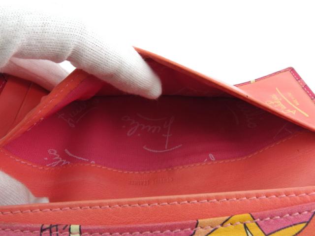 エミリオプッチ Emilio Pucci 長財布プッチ（柄） ピンク オレンジ