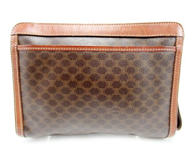 【30％OFF★土日ひと休み大売り出し】セリーヌ CELINE クラッチバッグマカダム 赤銅色 レディース 中古