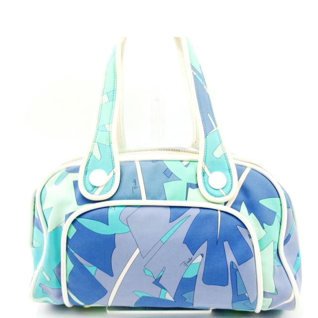 【BIGお買い物ラリー★30%OFFセール中】エミリオプッチ Emilio Pucci ショルダーバッグプッチ（柄） ベージュ　ブルー レディース 中古