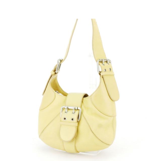 【BIGお買い物ラリー★30%OFFセール中】フルラ Furla ショルダーバッグベルトデザイン イエロー ベージュ シルバー レディース 中古