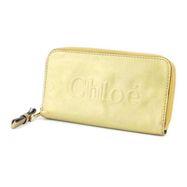 【BIGお買い物ラリー★30%OFFセール中】クロエ Chloe 長財布シャドウ ゴールド シルバー レディース 中古