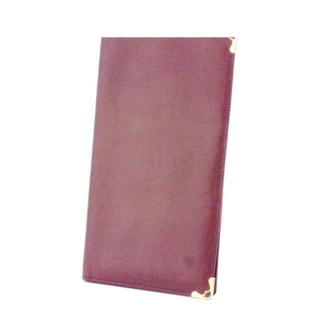 【BIGお買い物ラリー★30%OFFセール中】カルティエ CARTIER 札入れマストライン ボルドー ゴールド レディース 中古