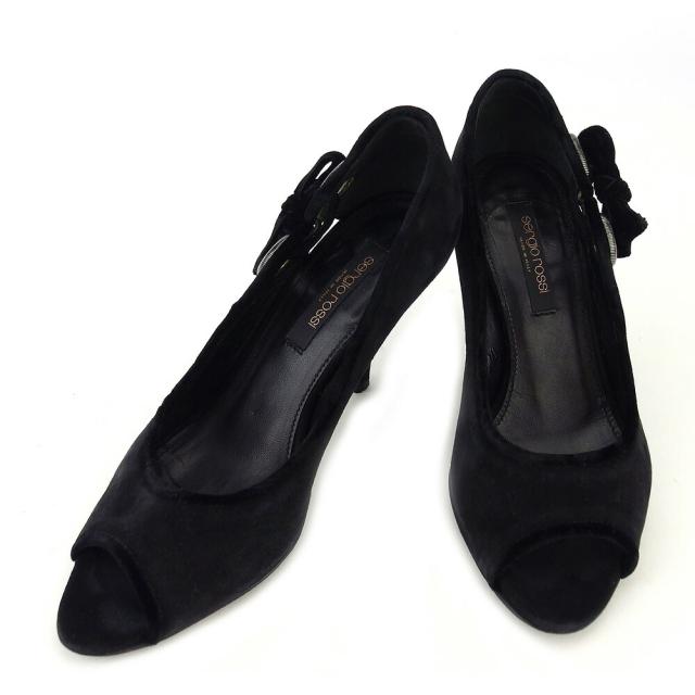 セルジオロッシ✨レースパンプス ブラック スエード×メッシュ サイズ36 セルジオロッシ✨レースパンプス ブラック スエード×メッシュ サイズ36
