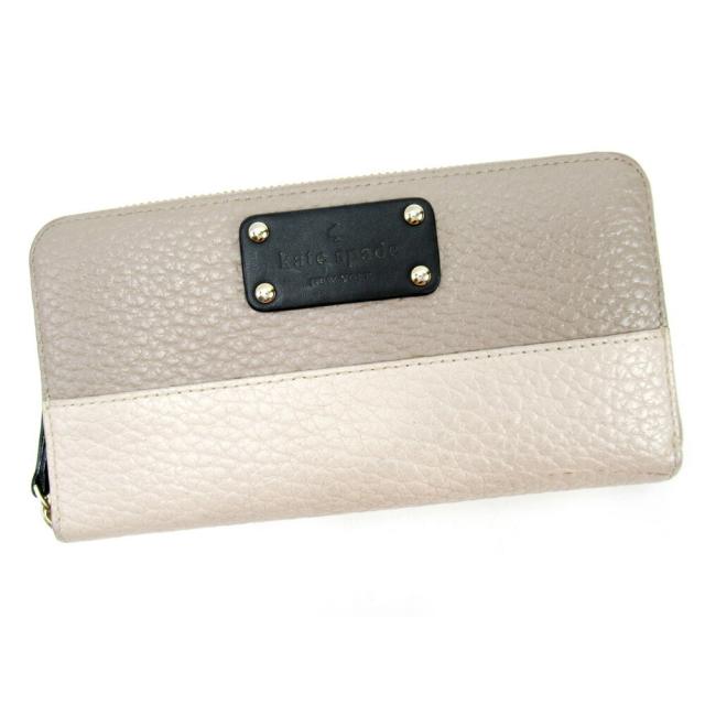 【BIGお買い物ラリー★30%OFFセール中】ケイトスペード Kate Spade 長財布 ベージュ レディース 中古